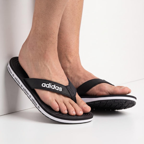 Adidas Summer Flip-Flops – Black Logo Thong 🖤👣