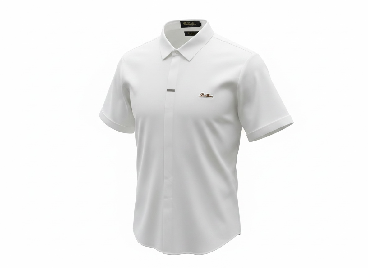 Loro Piana White Minimal Polo Shirt 🤍✨ Premium Metal Detail Fit