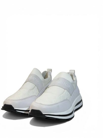 Louis Vuitton White Monogram Slip-On Sneakers 🤍✨ Luxury Clean Style