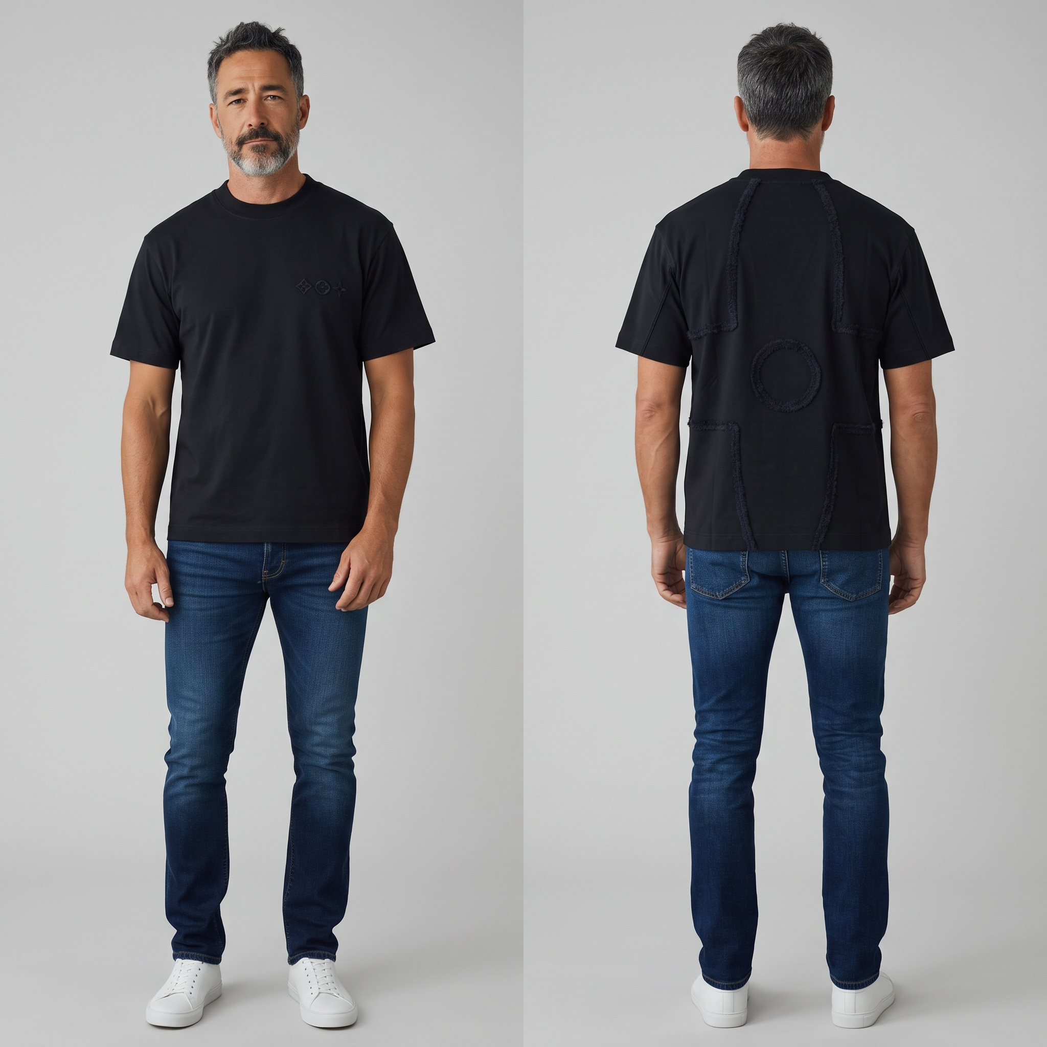 Louis Vuitton Textured Panel T-Shirt – Black