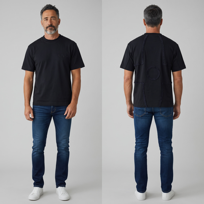 Louis Vuitton Textured Panel T-Shirt – Black