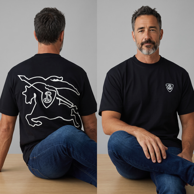 Burberry Graphic Cotton T-Shirt – Black