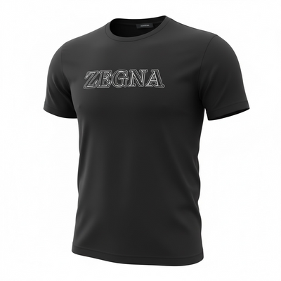 ZEGNA Signature Black Logo T-Shirt 🖤✨ Premium Minimal Style