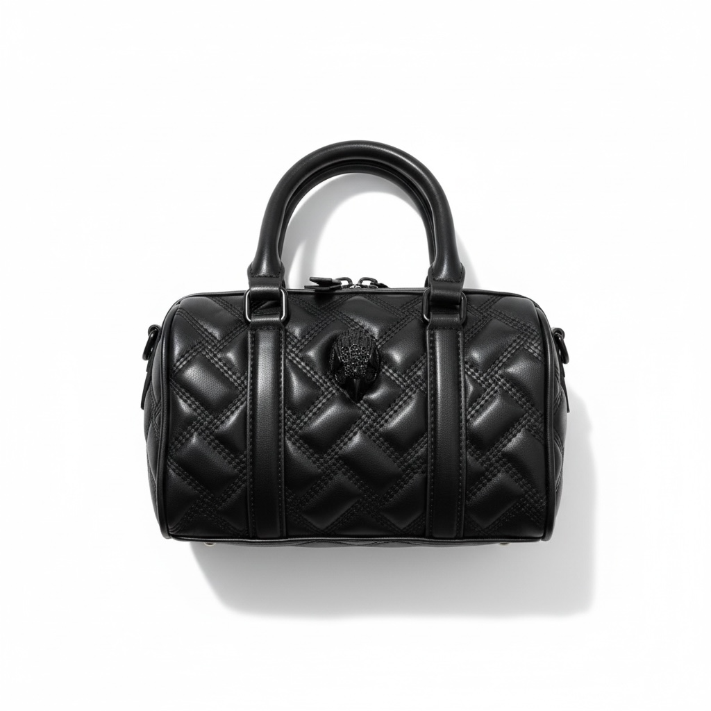 🖤 Kurt Geiger Black Quilted Eagle Boston Bag – Mini Top Handle Handbag