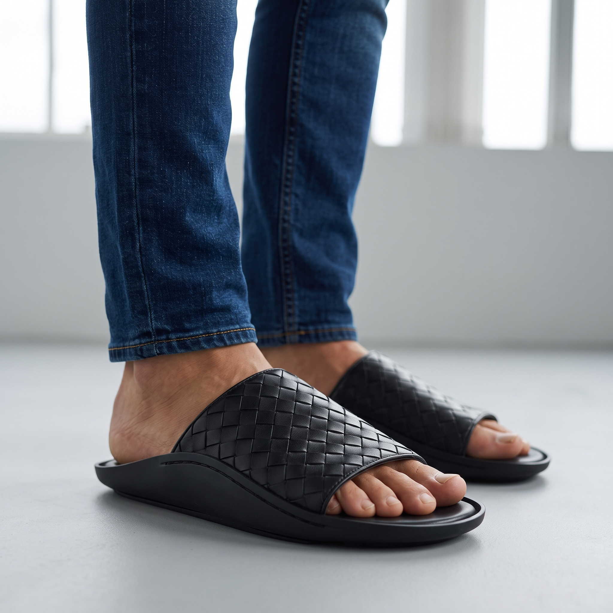 Bottega Veneta Intrecciato Slide Sandals – Black Edition 🖤✨