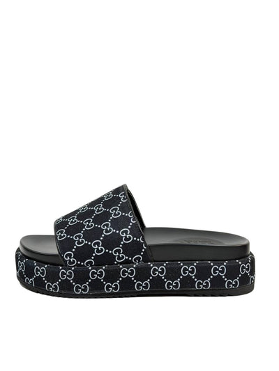 GUCCI GG Canvas Slide Sandals – Black Monogram Edition 🖤🌀