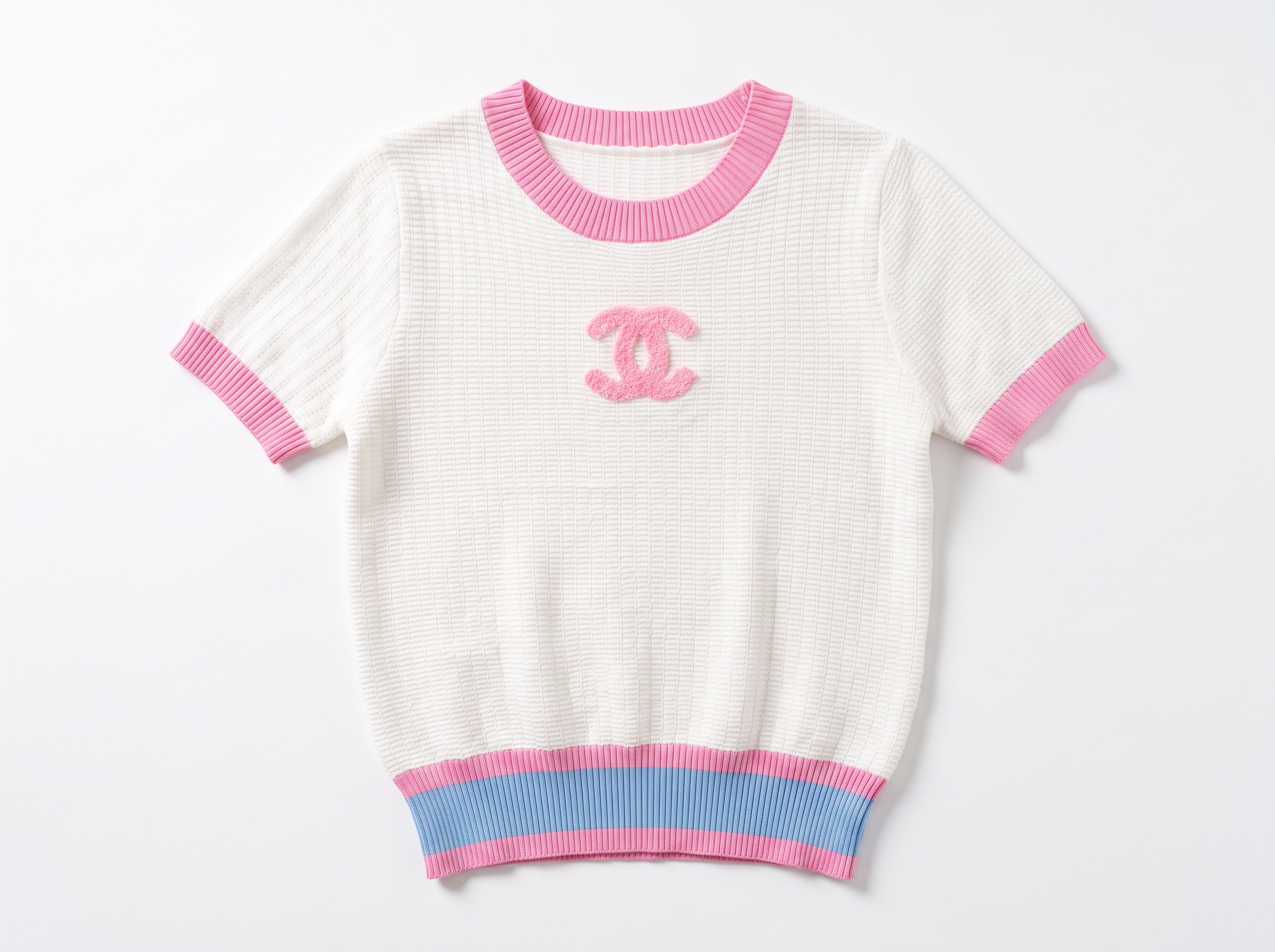 🩷 Chanel CC Color-Block Knit Top | One Size