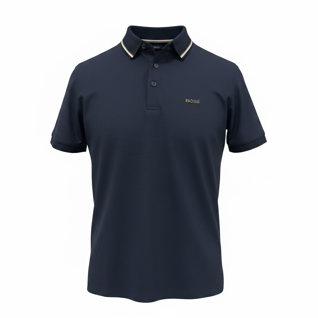 BOSS Premium Navy Polo Shirt 🔵✨ Classic Smart Casual