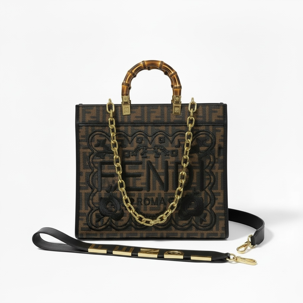 Fendi Roma Monogram Tote 🤎✨ | Classic Designer Handbag