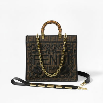 Fendi Roma Monogram Tote 🤎✨ | Classic Designer Handbag