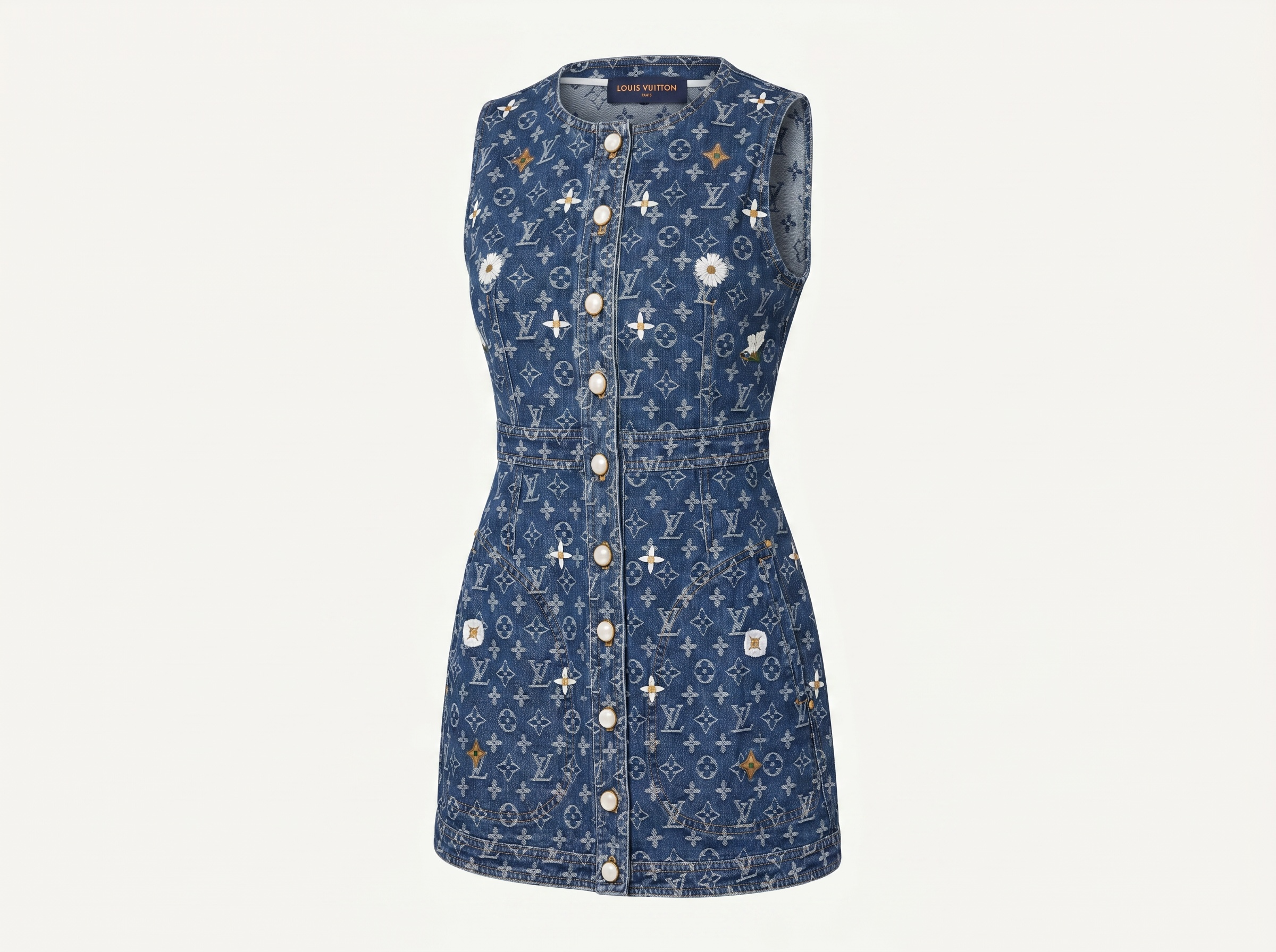 Louis Vuitton Monogram Denim Sleeveless Mini Dress 💙✨