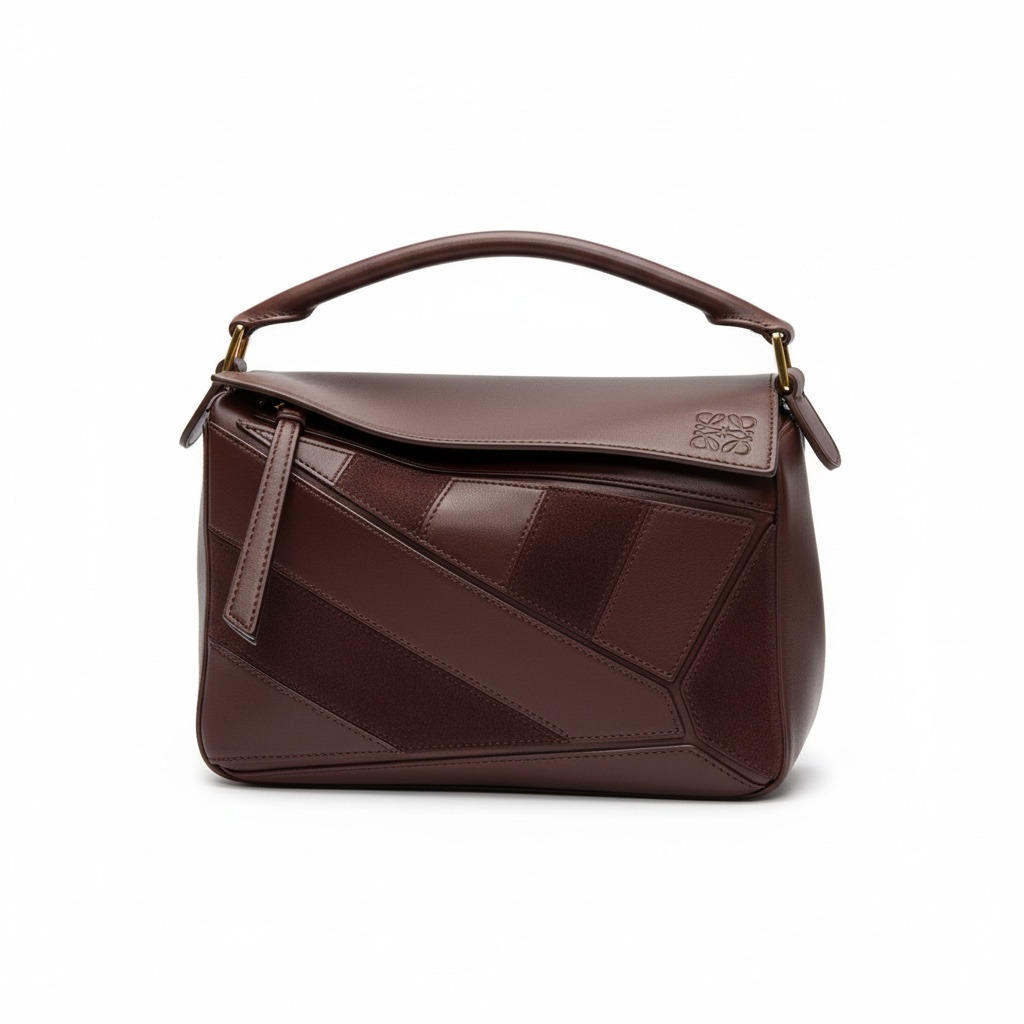 Loewe Puzzle Top-Handle Bag – Burgundy🍷✨