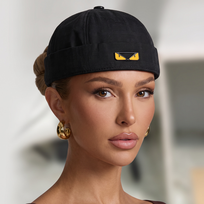 🧢🖤 Fendi FF Monster Black Docker Cap