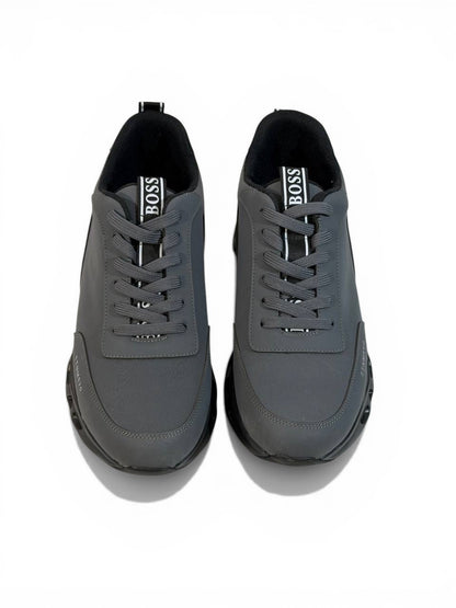 BOSS Grey Performance Sneakers 👟⚡ Modern Sport Comfort