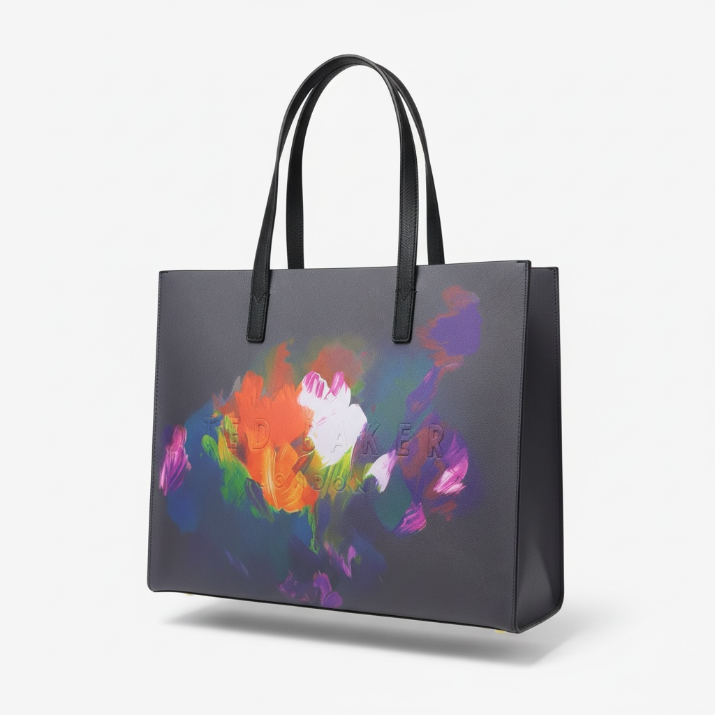 🎨 Ted Baker Floral Art Print Tote Bag – Elegant Designer Shoulder Bag