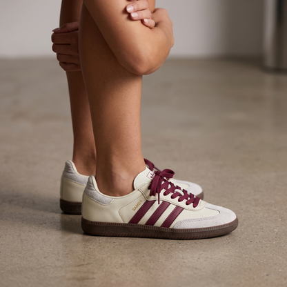 Adidas Samba Cream & Burgundy 👟🤍🍷