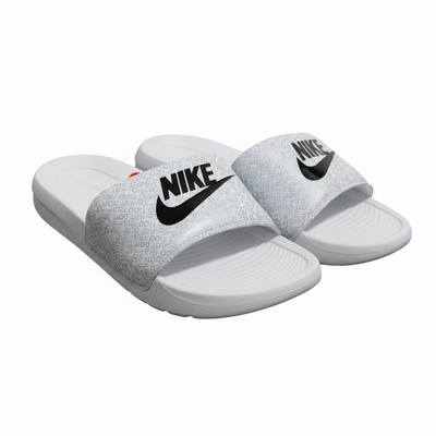 Nike White Logo Print Slides 🤍🖤 | Clean Sport Summer Essential 👟🔥