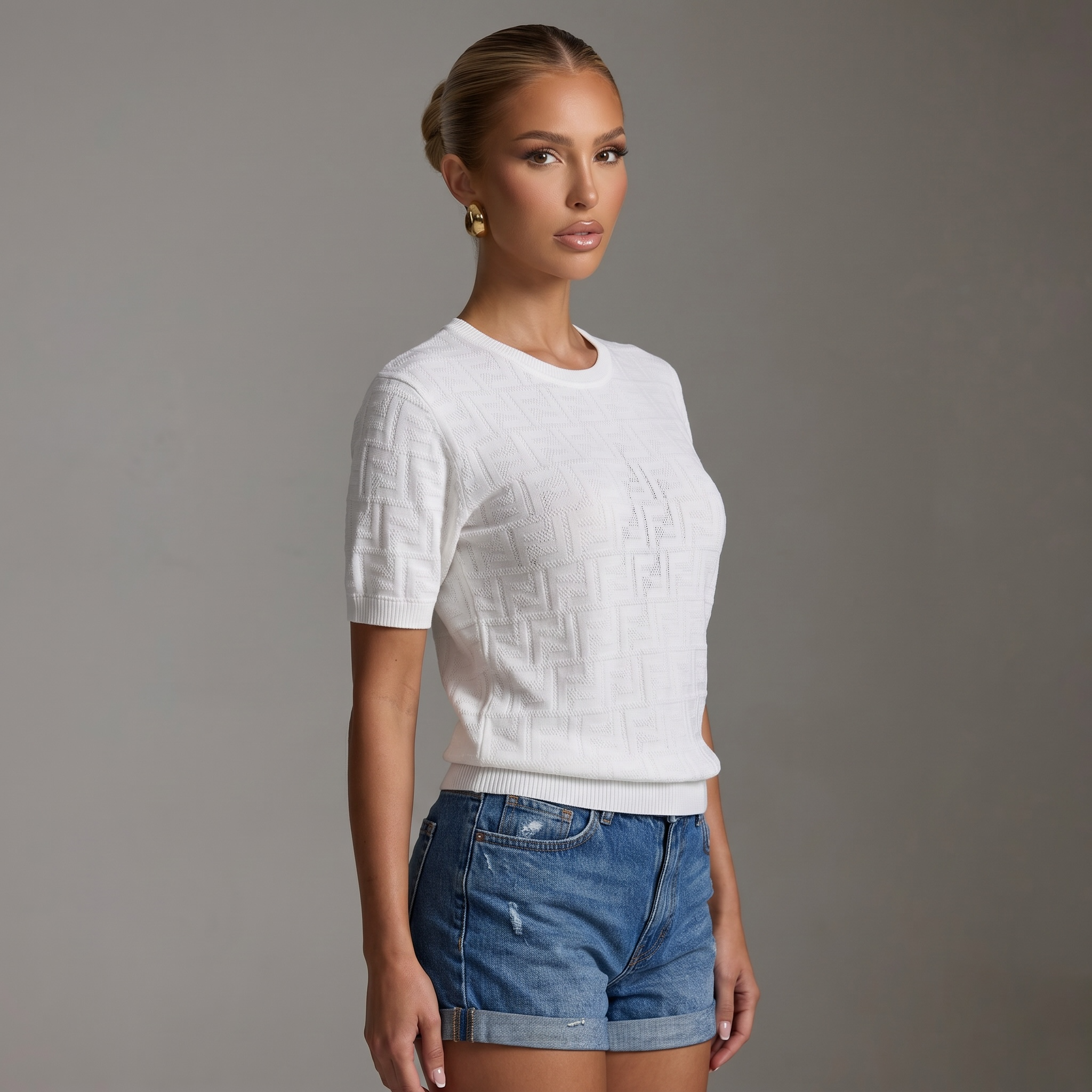 🤍 Fendi White FF Knit Top ✨