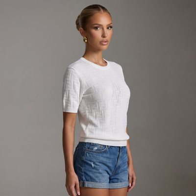 🤍 Fendi White FF Knit Top ✨
