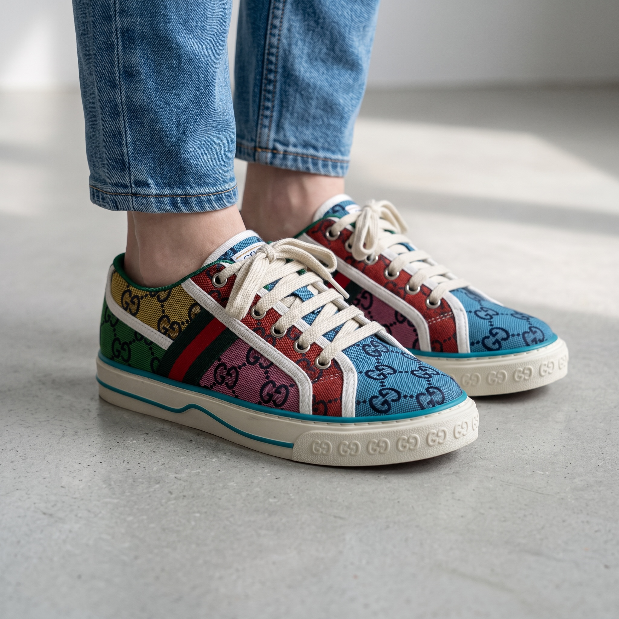 Gucci Tennis 1977 Multicolor Monogram Sneakers