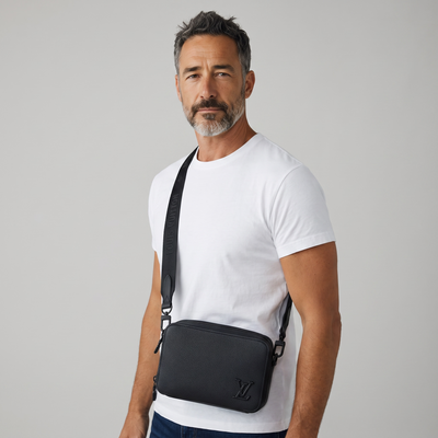 Louis Vuitton Leather Crossbody Bag – Black