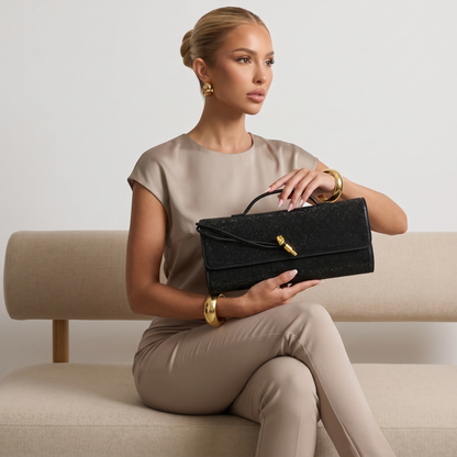 ✨ Bottega Veneta Black Crystal Knot Clutch – Luxurey Evening Handbag ✨