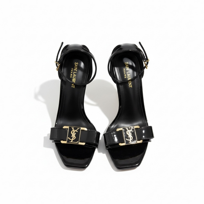 Saint Laurent Opyum Patent Leather Heels with Gold YSL Heel 🖤✨
