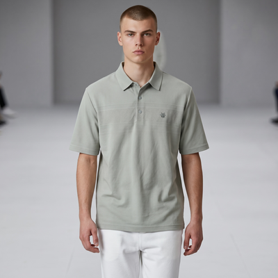 🤍🌿 Dior-Inspired Sage Green Luxury Polo Shirt – Elegant Smart Casual Essential 👔✨