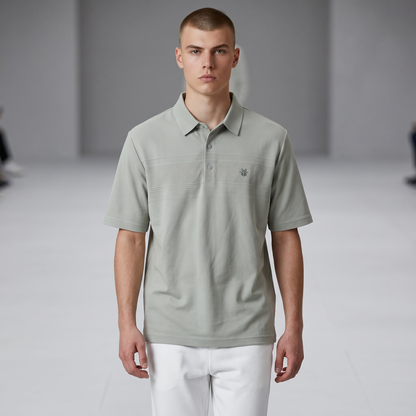 🤍🌿 Dior-Inspired Sage Green Luxury Polo Shirt – Elegant Smart Casual Essential 👔✨