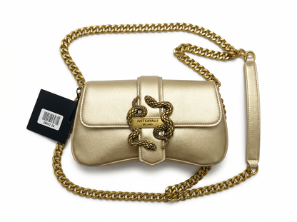 ✨ Just Cavalli Gold Serpent Lock Shoulder Bag ✨