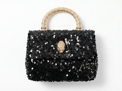 ✨ Kurt Geiger Crystal Kensington Top Handle Bag – Midnight Glam Edition ✨