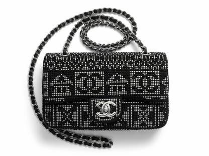 ✨ Chanel Crystal Monogram Flap Bag – Black Sparkle Edition ✨