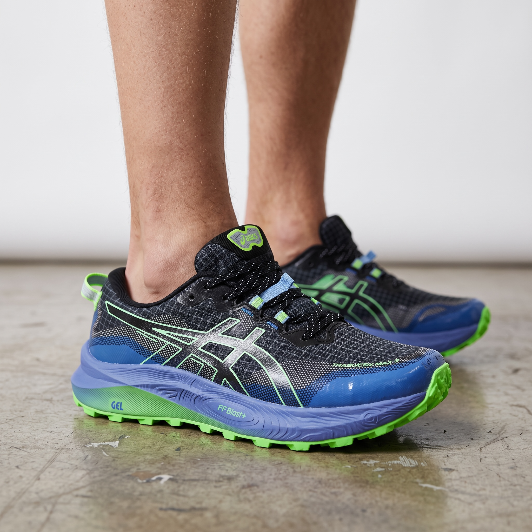 💙 Asics Gel-Trabuco 13 Trail Running Shoes – Blue/Black/Neon Green