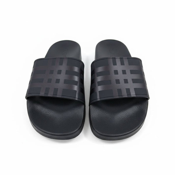 Burberry Check Slides — Black