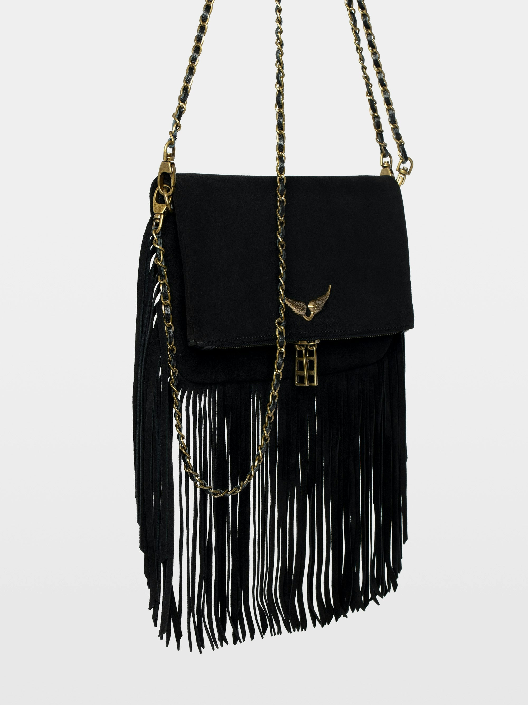 Zadig & Voltaire Fringe Crossbody Bag – Black 🖤✨ | Boho-Chic Statement