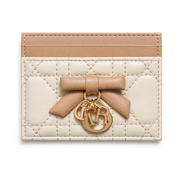 Dior Quilted Card Holder – Beige 🎀