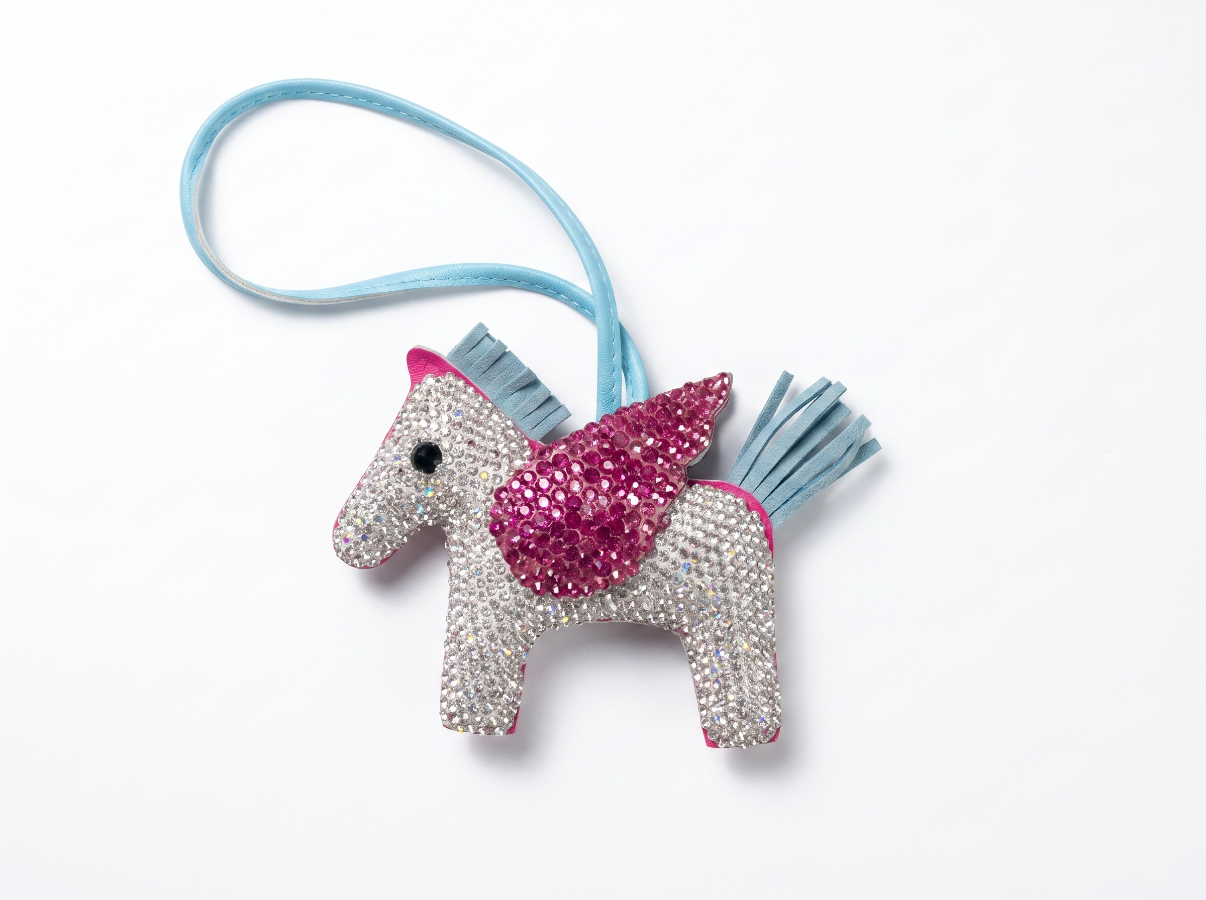 🦄 HERMÈS Rodeo Pegasus Crystal Charm – Pink Wings Edition ✨💖