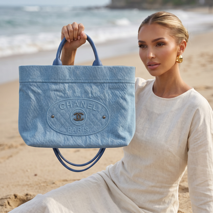 Chanel Denim Beach Tote Bag 💙🏖️✨