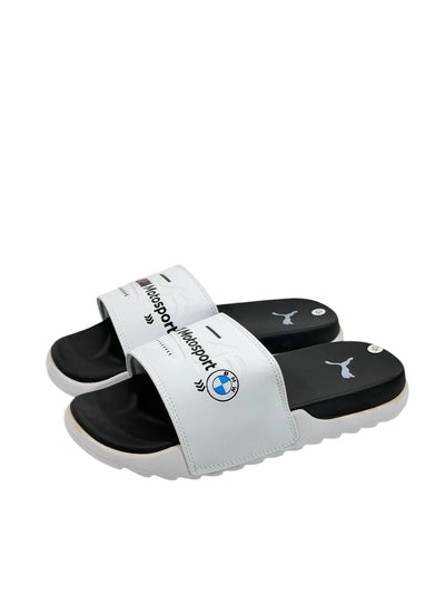 PUMA BMW M Motorsport Slide Sandals – White & Black Edition ⚪⚫🏁
