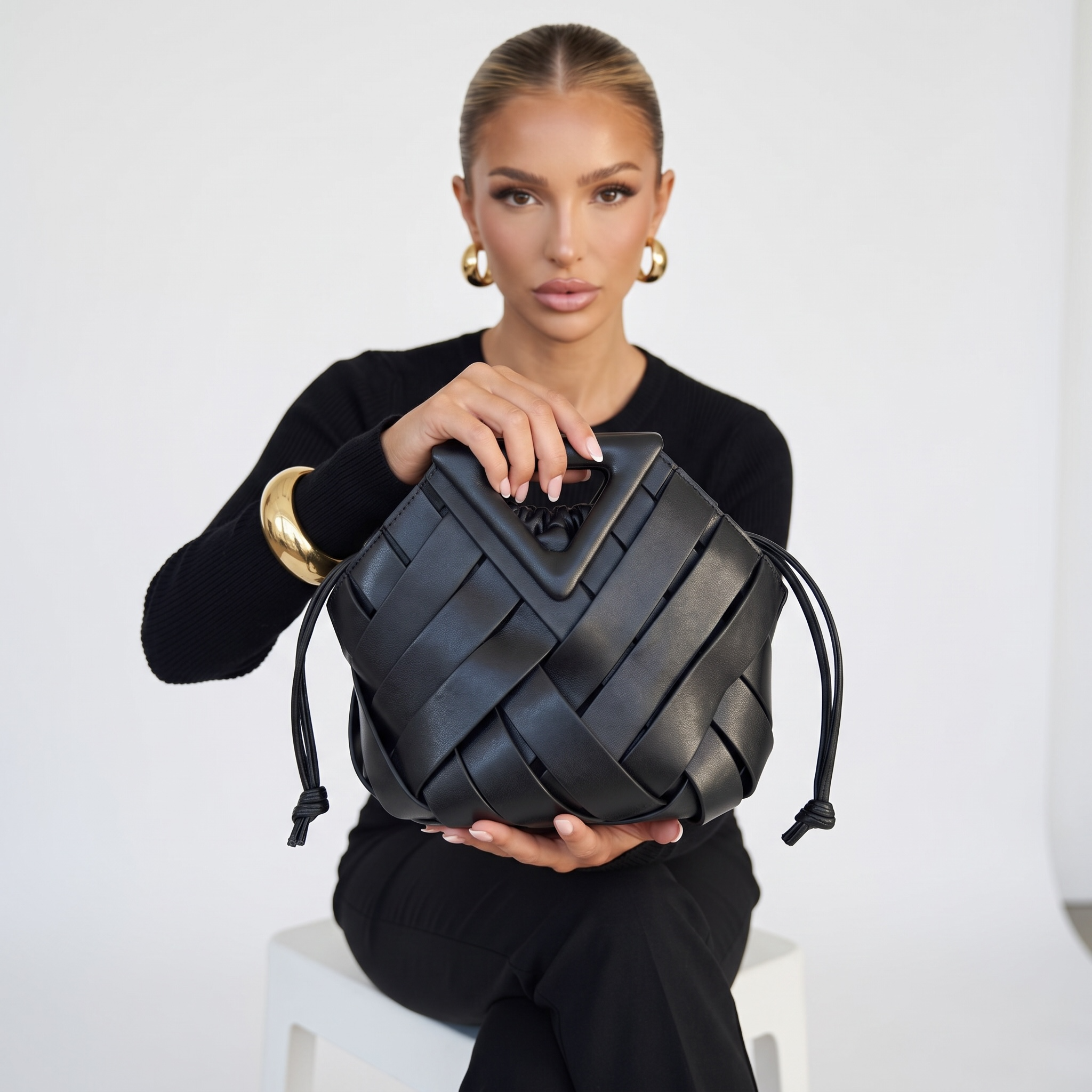 Bottega Vibes – Luxe Dual Black Bag Set