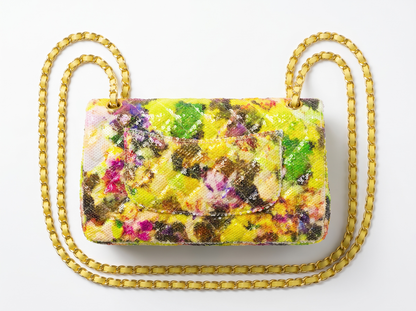 ✨ Chanel Floral Sequin Classic Flap Bag 🌸💛