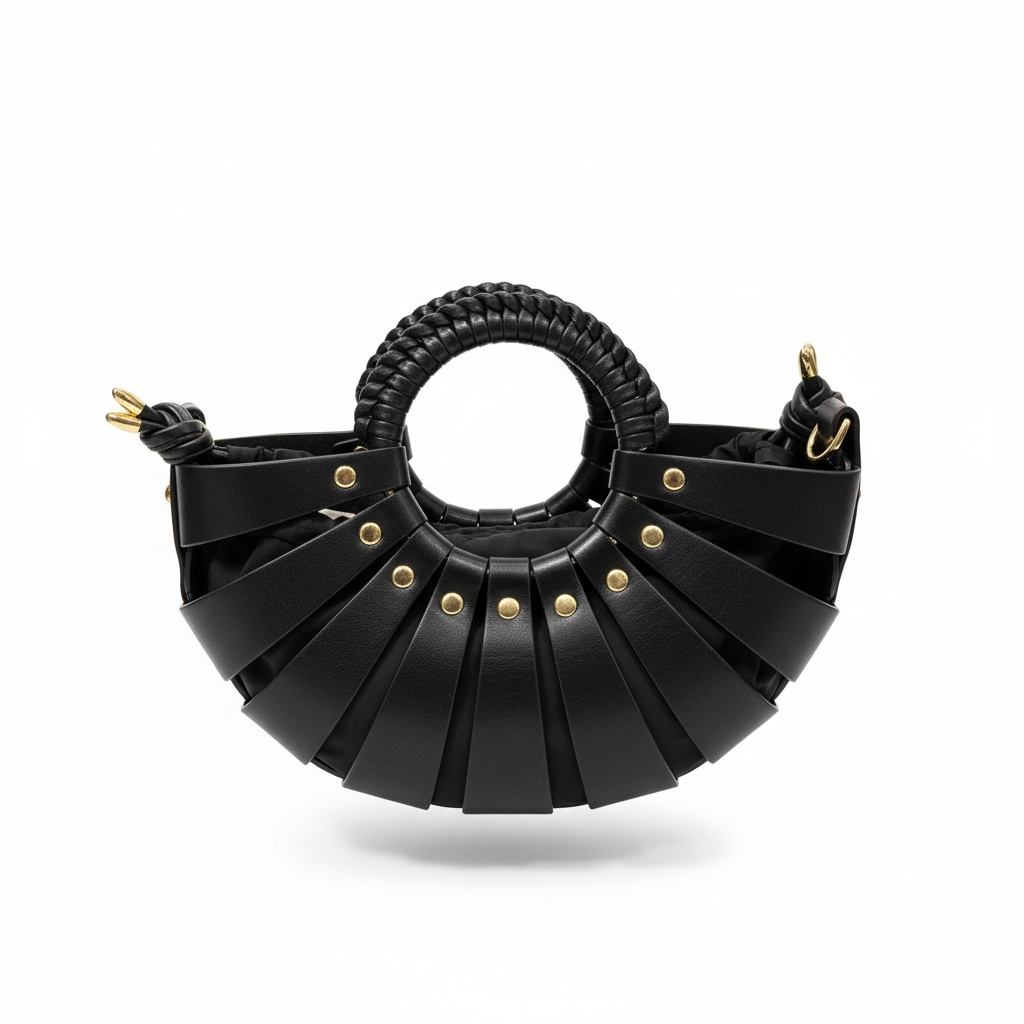 🖤 Bottega Veneta Black Shell Top Handle Bag – Sculptural Designer Handbag ✨