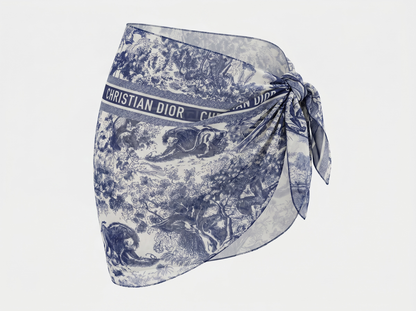 Christian Dior Toile de Jouy Bikini Set with Matching Pareo 💙🤍🌊