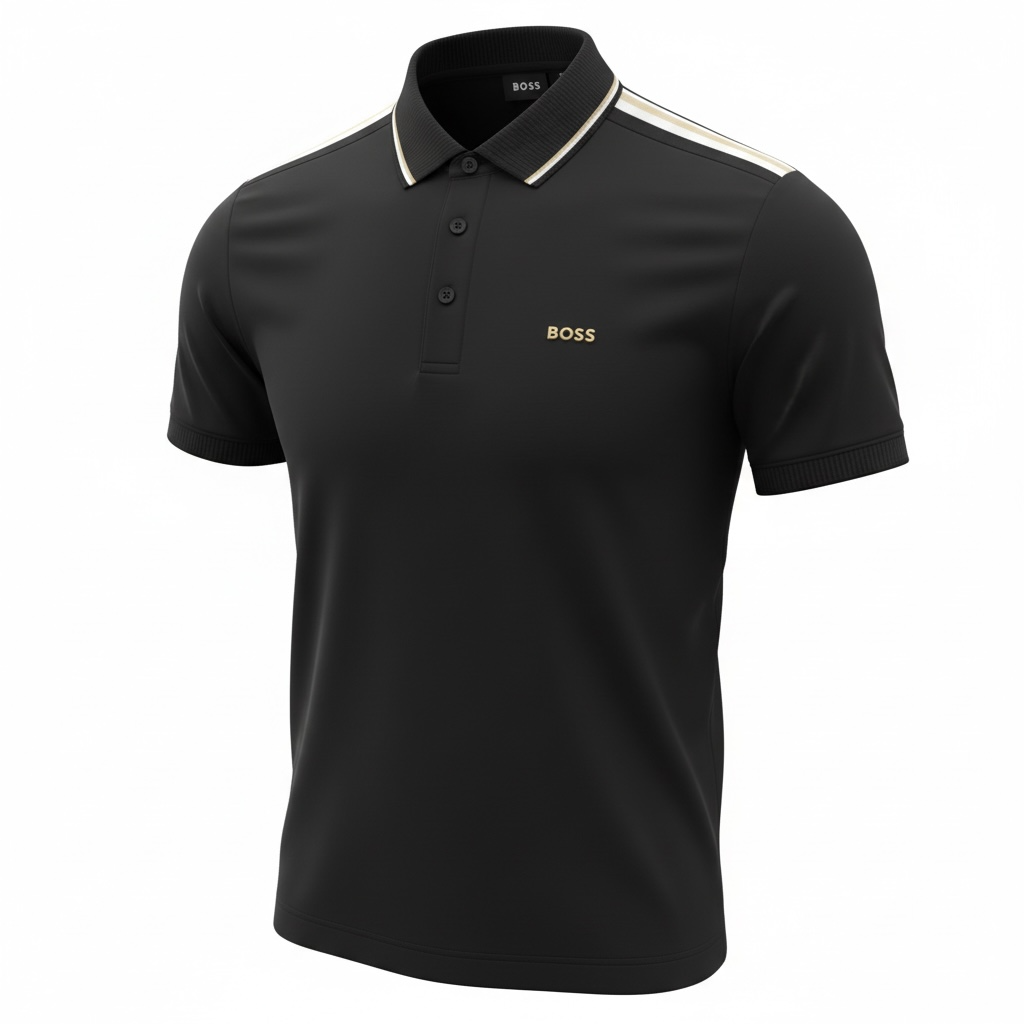 BOSS Black Signature Polo Shirt 🖤✨ Premium Minimal Fit