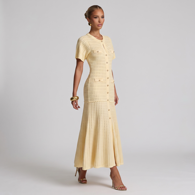 💛 Sandro Textured Knit Midi Dress one size