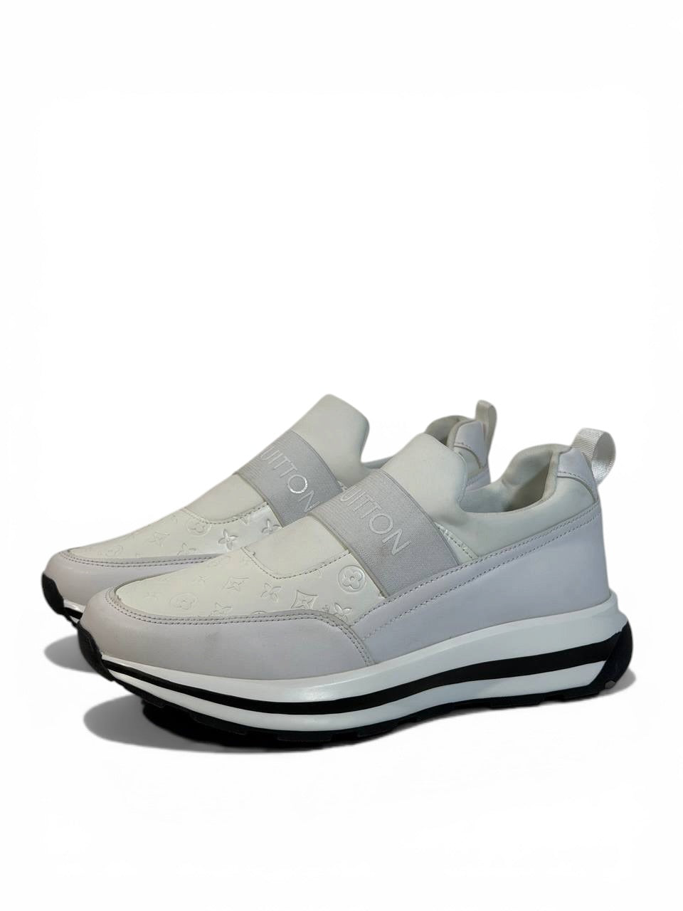 Louis Vuitton White Monogram Slip-On Sneakers 🤍✨ Luxury Clean Style