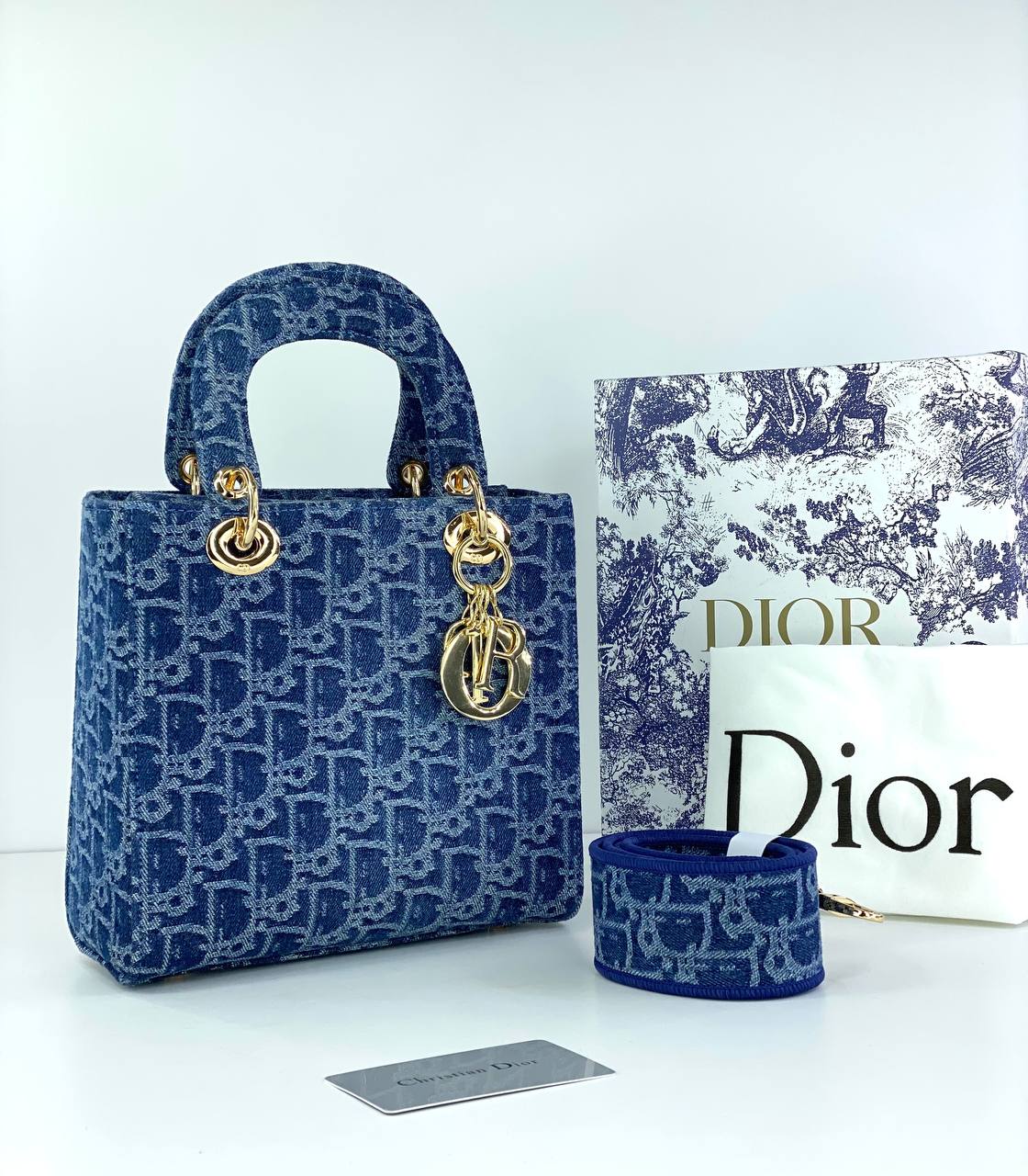 Lady Dior Bag in Blue Oblique Canvas