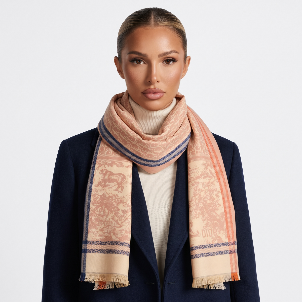 Christian Dior Pink Toile Oblique Scarf 💗✨ Soft Luxury Elegance