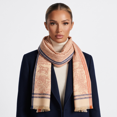 Christian Dior Pink Toile Oblique Scarf 💗✨ Soft Luxury Elegance