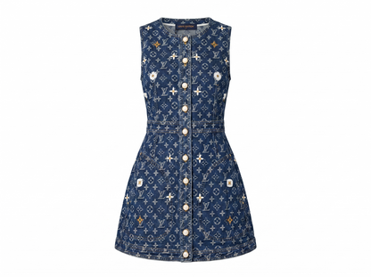 Louis Vuitton Monogram Denim Sleeveless Mini Dress 💙✨